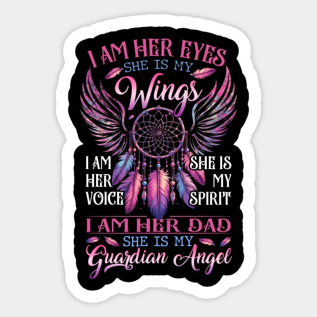 Dad Daughter She Is My Guardian Angel Sticker by Buleskulls 